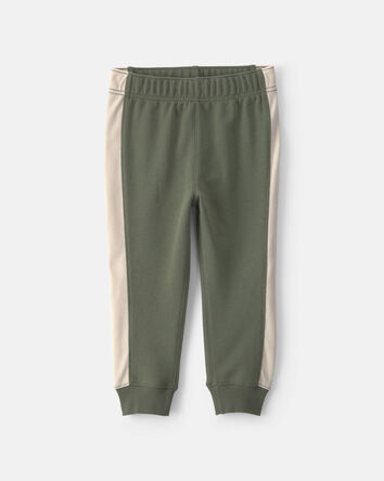 B&eacute;b&eacute; gar&ccedil;on - Ensemble 2 pi&egrave;ces haut manches longues et pantalon en jersey bouclette &agrave; broderie &laquo;MVP&raquo; &ndash; Vert olive, 