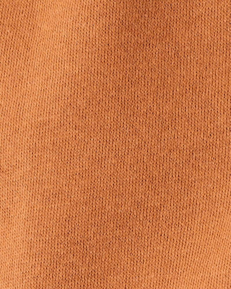 Baby Boy Solid Fleece Cotton Jogger - Brown, image 3 of 4 slides
