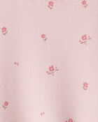 Toddler Girl French Terry Dress Made with Organic Cotton in Blush Petals Print, image 4 of 5 slides