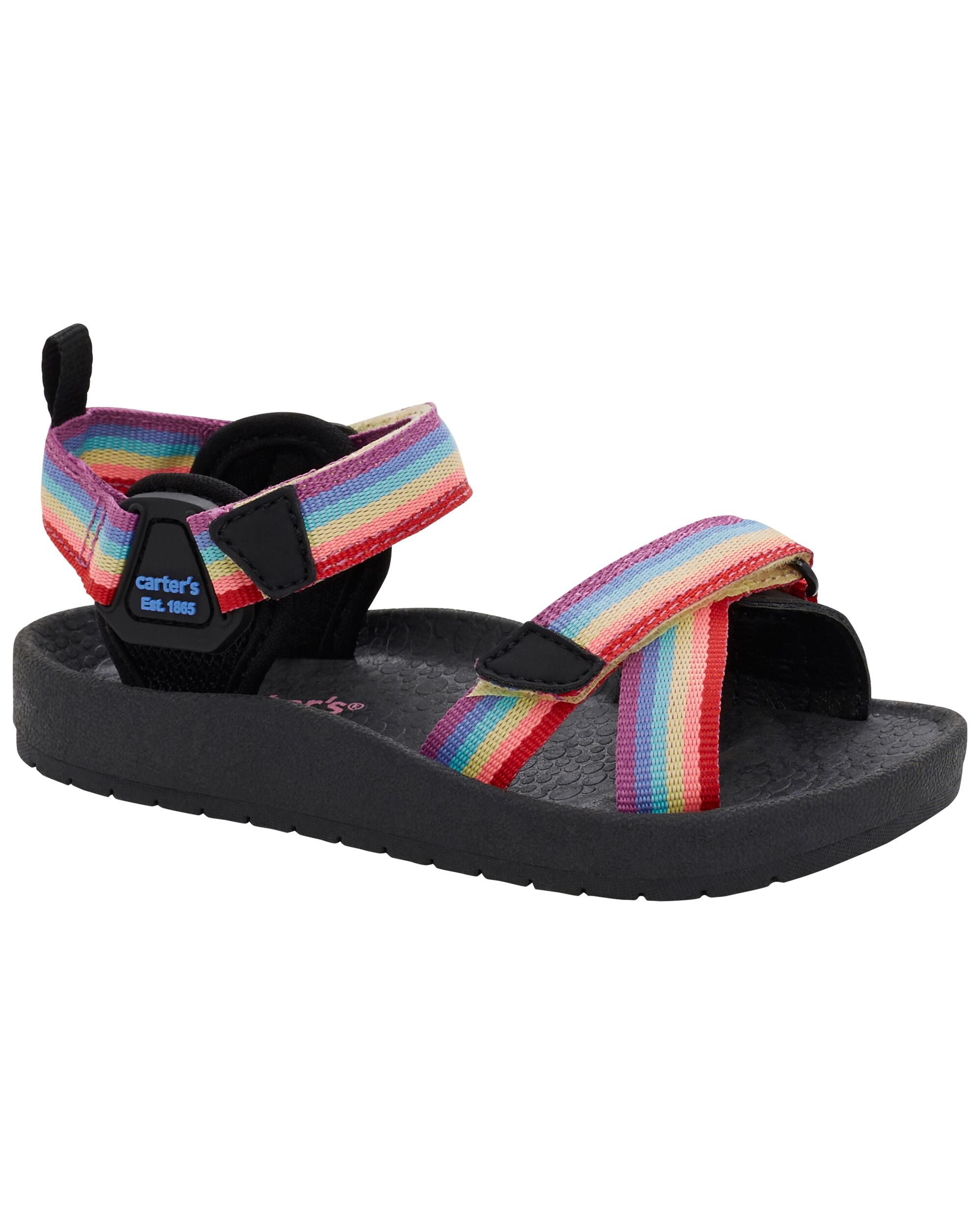 Multi Rainbow Hook Loop Sandals Carter s Oshkosh Canada