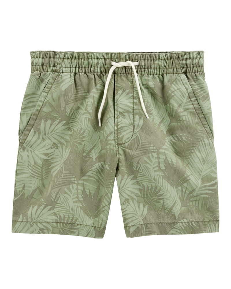 Kid Tropical Print Pull-On Bermuda Short - Green, image 1 of 4 slides