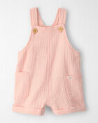 Baby Girl Gauze Sleeveless Shortall in Pink, image 1 of 5 slides