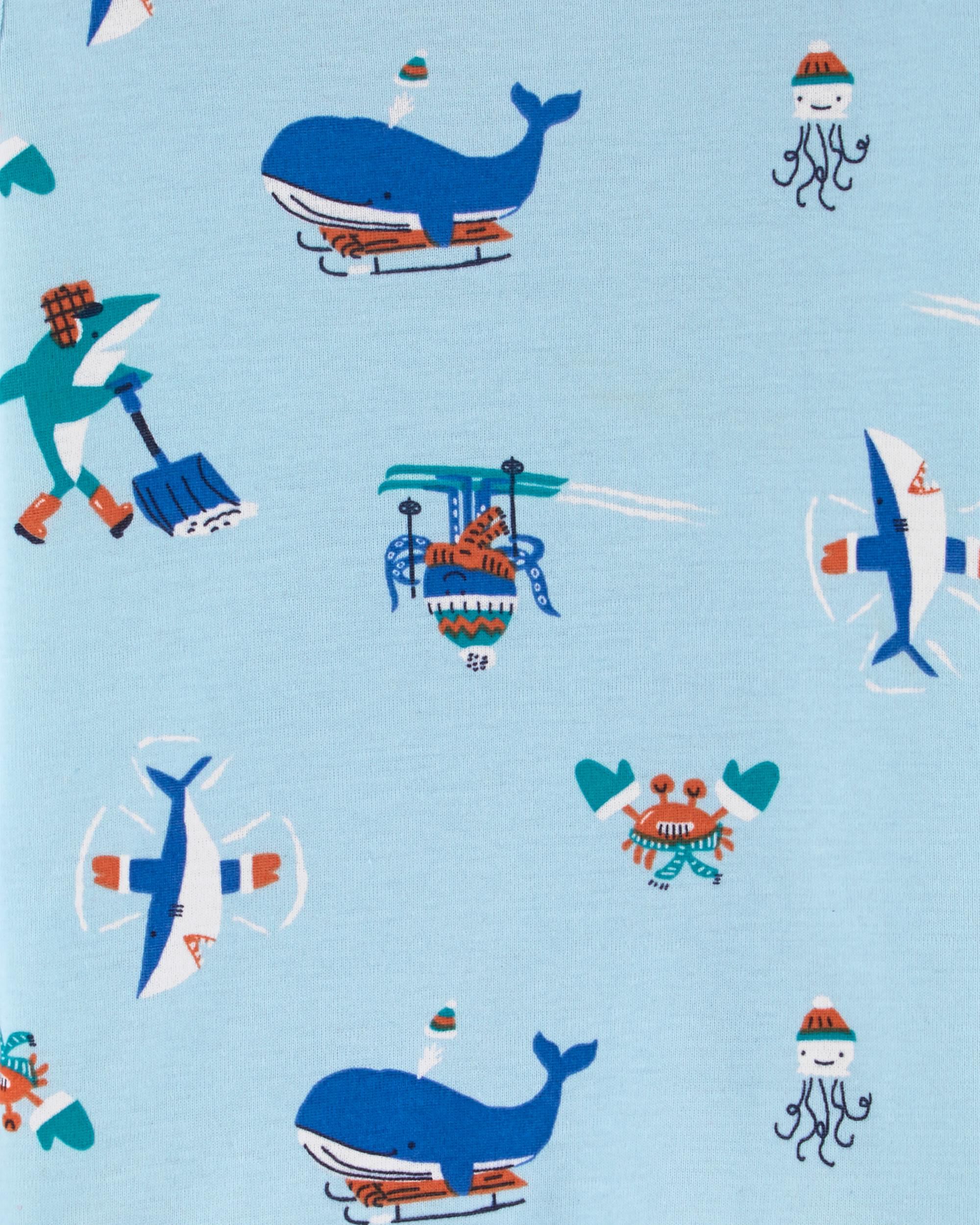 Carters Infant /& Toddler Girls Sea Life Octopus Pajamas Whale Fish Sleep Set