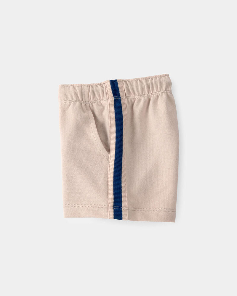 B&eacute;b&eacute; gar&ccedil;on - Short en jersey bouclette, rayures - Kaki/ Bleu, image 3 sur 4 diapositives