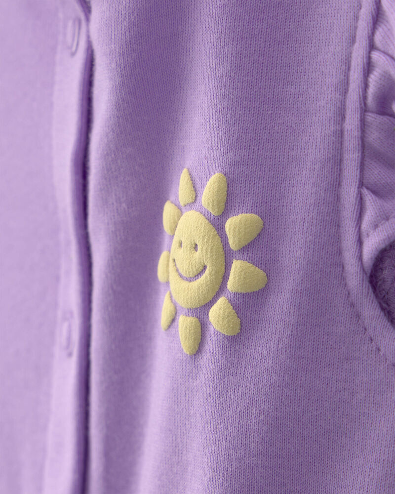 B&eacute;b&eacute; fille - Barboteuse &agrave; motif de soleil - Mauve, image 2 sur 3 diapositives