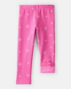 Toddler Girl Snowflake Pull-On Stretch Cozy Leggings - Pink, image 3 of 5 slides