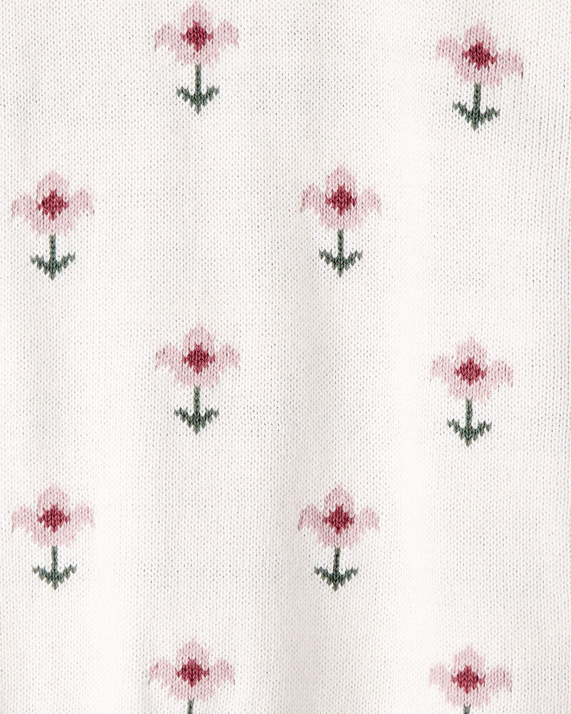 Toddler Organic Cotton Knit Sweater in Wildflower Print, image 3 of 5 slides