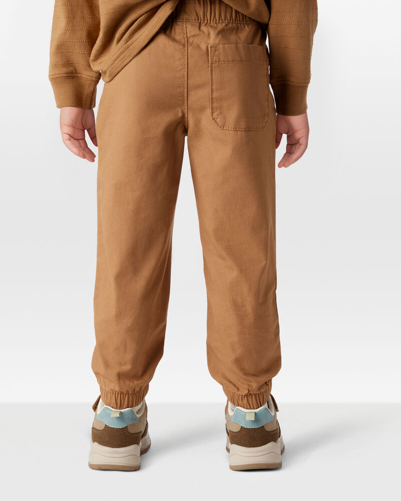 Toddler Boy Cotton Pull-On Fashion Pants - Brown, image 4 of 6 slides
