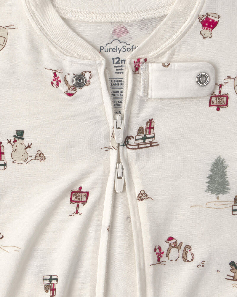 Baby 1-Piece North Pole Christmas PurelySoft&trade; Snug Fit Pyjama - Cream, image 5 of 9 slides