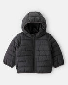 Baby Hooded Puffer Jacket - Black, image 1 of 4 slides