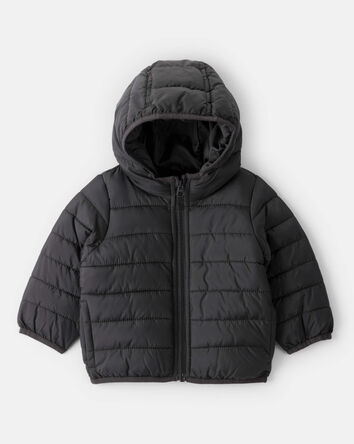 Bébé - Blouson matelassé à capuchon - Noir, 