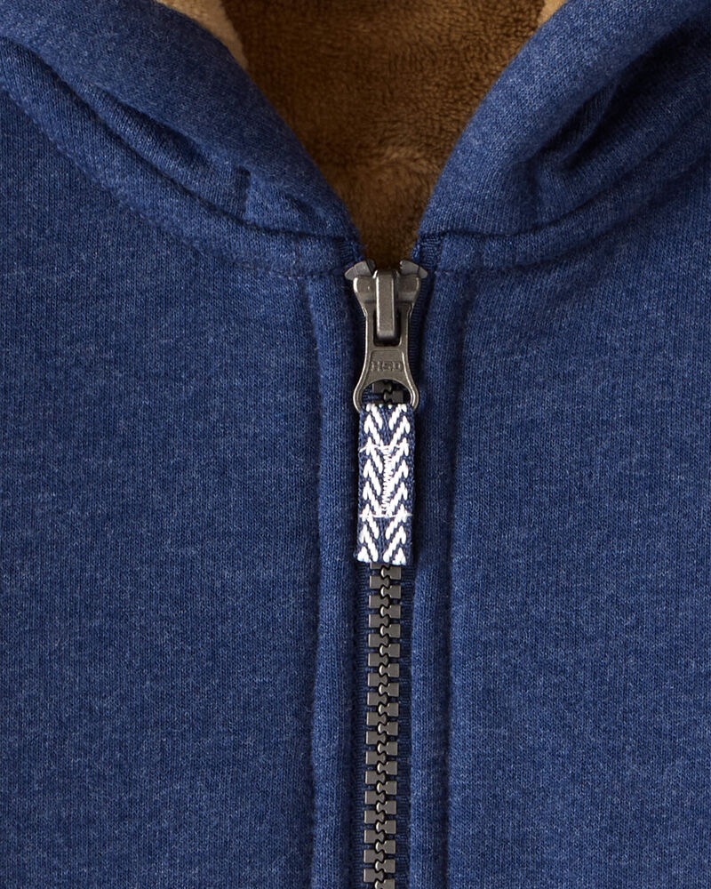 Toddler Boy Long-Sleeve Hooded Zip-Up Jacket - Navy, image 2 of 3 slides