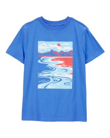 Kid Scenic Beach  Short-Sleeve Graphic Tee - Blue, 