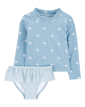 Toddler 2-Piece Fish Rashguard Set, 