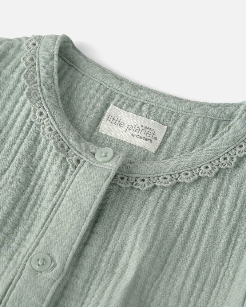 Girls Organic Cotton Gauze Dress, image 3 of 5 slides