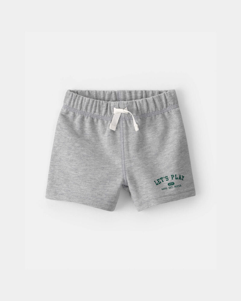 Baby Boy 3-Piece Varsity Cardigan, Bodysuit & Short Set - Green/Grey, image 2 of 6 slides