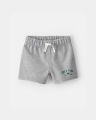 Baby Boy 3-Piece Varsity Cardigan, Bodysuit & Short Set - Green/Grey, image 2 of 6 slides