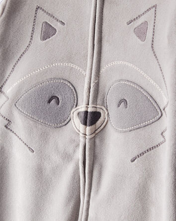 Toddler Boy Raccoon DreamPlush Long-Sleeve Snug Fit 1-Piece Pyjamas - Grey, 
