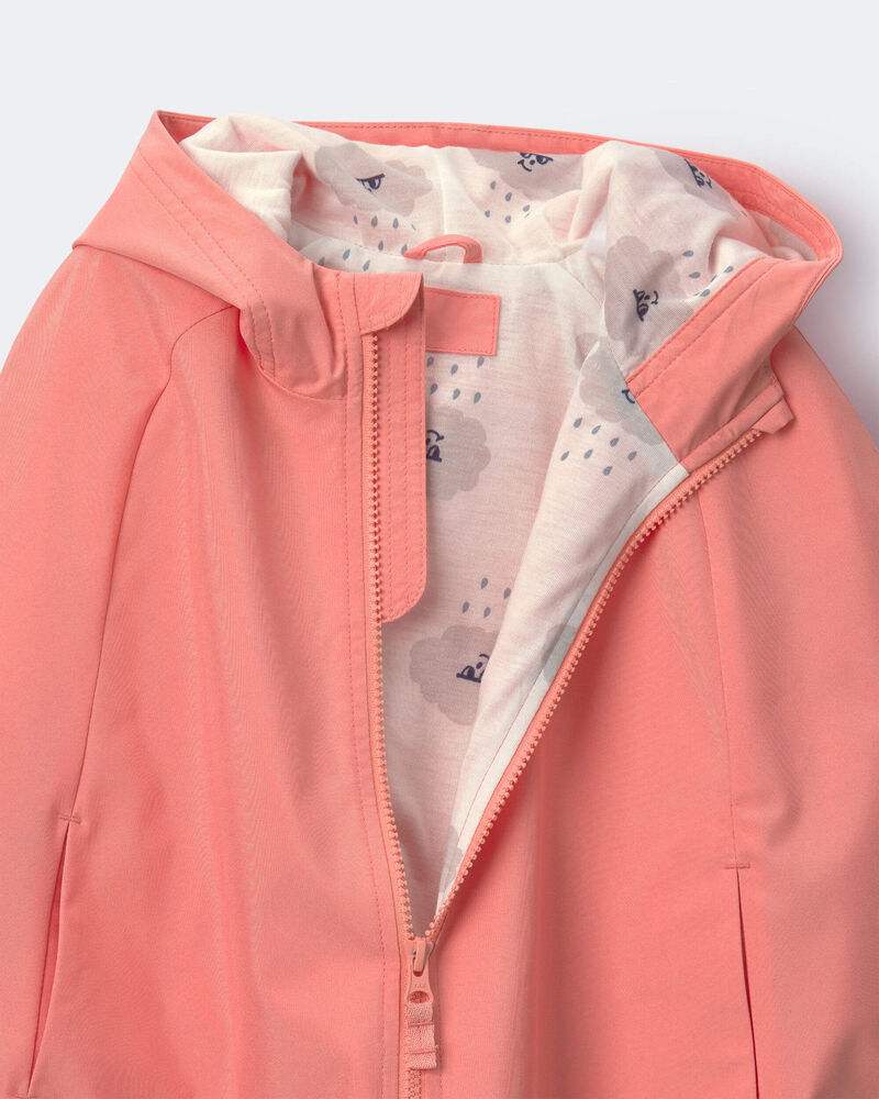 Toddler Girl Rain Poncho - Coral, image 2 of 3 slides