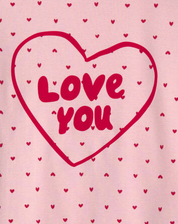 Filles - Pyjama 4 pi&egrave;ces en 100 % coton &laquo;Love You&raquo; pour la Saint-Valentin &ndash; Rose, 