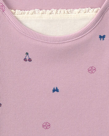Filles - Haut &agrave; manches longues - Mauve, 