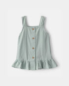 Toddler Girl Button-Down Peplum Tank Top - Green, image 1 of 3 slides