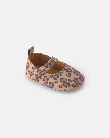 Baby Girl Cheetah Mary Jane Flats - Brown, 