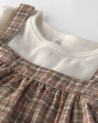 Baby Girl 2-Piece Organic Cotton Plaid Jumper Set, image 4 of 6 slides