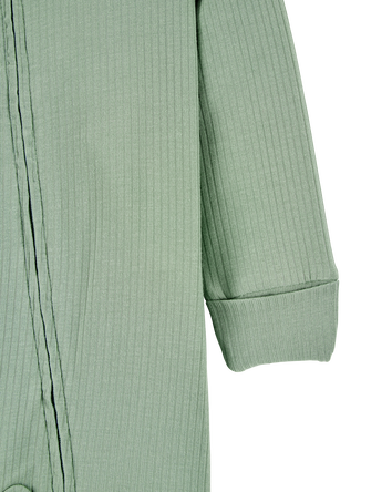 Baby Zip-Up PurelySoft Sleeper Pyjamas - Olive, 