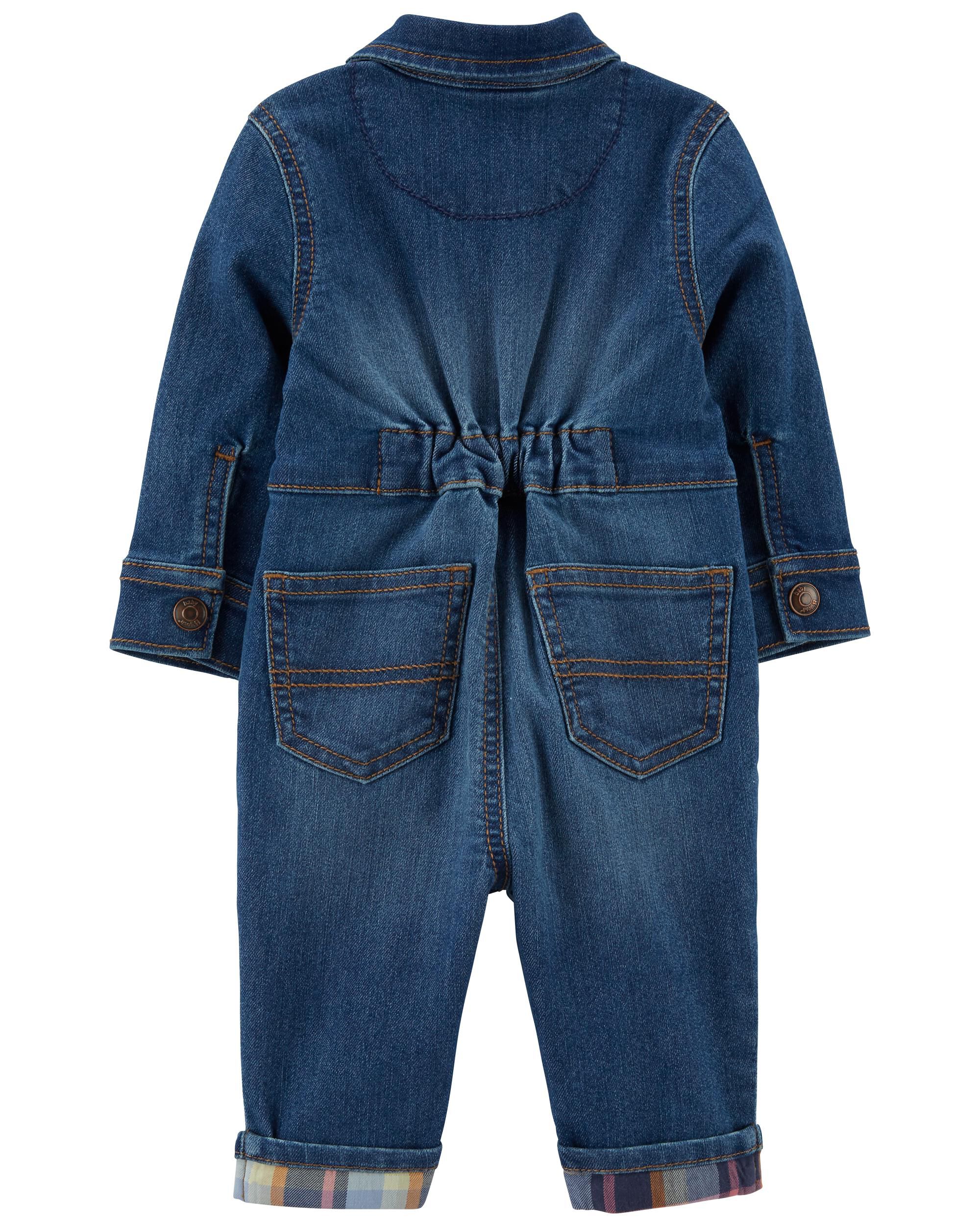 Dark Wash Button Front Denim Jumpsuit Carter s Oshkosh Canada