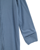 Bébé garçon - Grenouillère PurelySoft à fermeture à glissière à 2 sens à poignets et pieds rabattables de couleur unie - Bleu marine, image 2 sur 7 diapositives