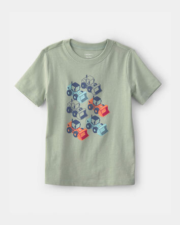 Tout-petit gar&ccedil;on - T-shirt imprim&eacute; Excavatrice - Vert, 