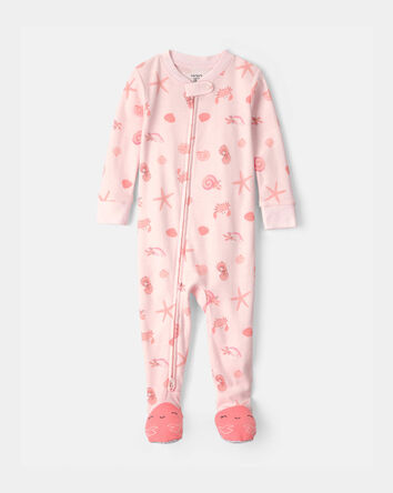 Toddler Girl Shell 100% Cotton Snug Fit 1-Piece Pyjama - Pink, 