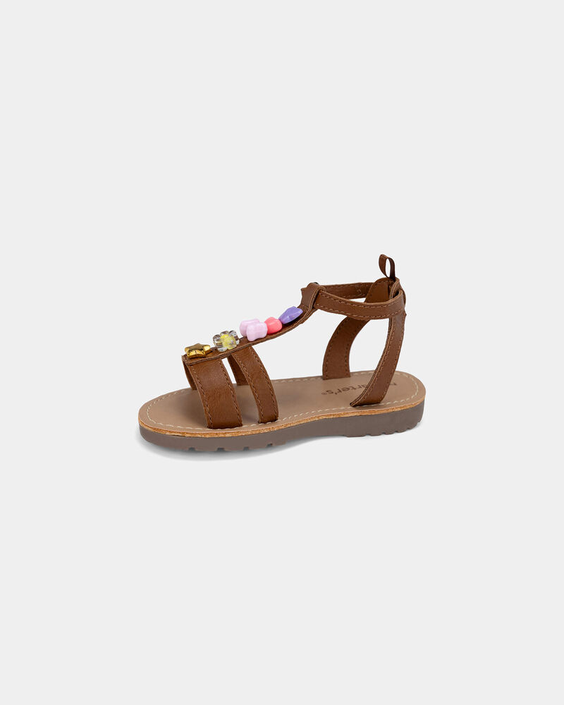 Toddler Girl Charm Sandals - Brown, image 6 of 6 slides