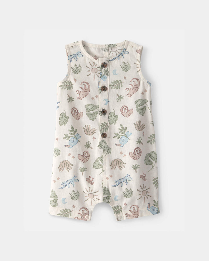 Baby Boy Sleeveless Romper - Beige, image 1 of 3 slides