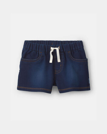 Tout-petit fille - Short en tricot jersey bouclette - D&eacute;lav&eacute; fonc&eacute;, 