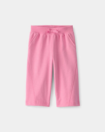 Baby Girl French Terry Wide-Leg Active Pants - Pink, 