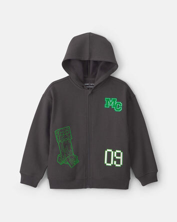 Boys Minecraft&reg; Zip-Up Hoodie - Black/Green, 