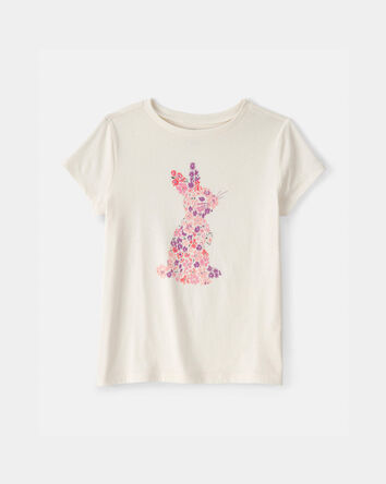 Girls Bunny Graphic Tee - Cream, 
