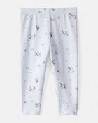 Baby Girl Printed Cotton Pull-On Stretch Leggings - Blue, image 2 of 4 slides