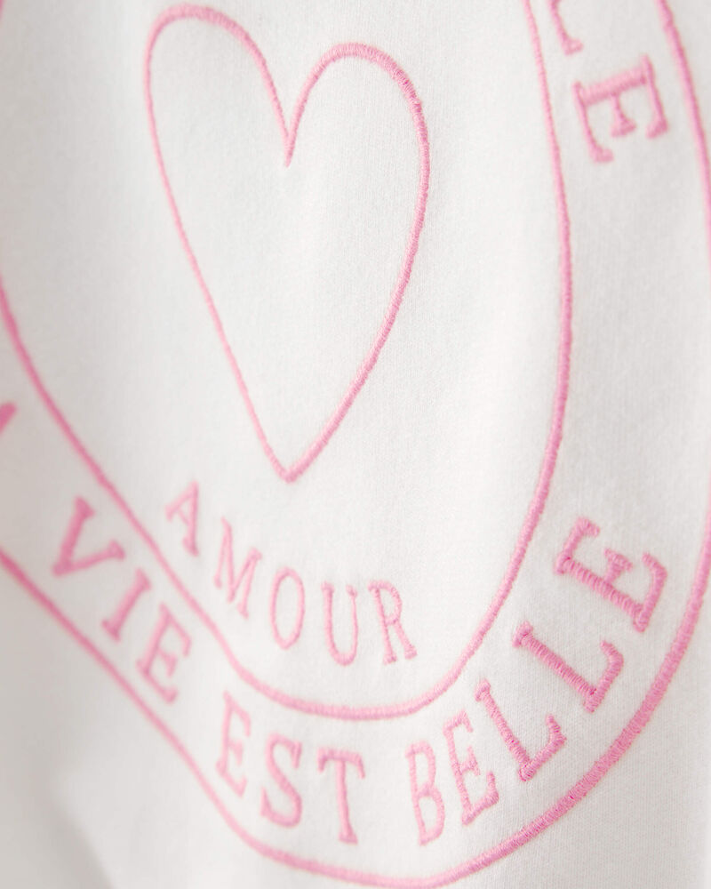 Filles - Chandail en jersey bouclette &laquo;More Amour&raquo; - Ivoire, image 2 sur 3 diapositives
