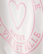Filles - Chandail en jersey bouclette &laquo;More Amour&raquo; - Ivoire, image 2 sur 3 diapositives