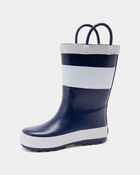 Toddler Boy Striped Rain Boots - Navy/White, image 6 of 6 slides
