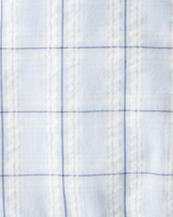 Baby Boy 2-PC Plaid Romper & Hat Set - Blue, 