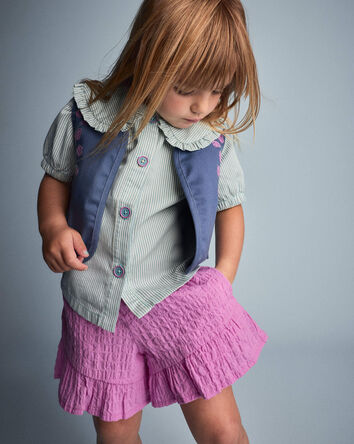 Toddler Girl Ruffle Butterfly Shorts - Purple, 