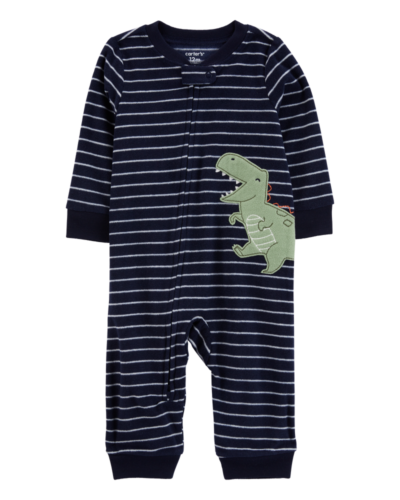 Baby 1-Piece Dinosaur Fleece Footless Pyjamas, image 1 of 4 slides