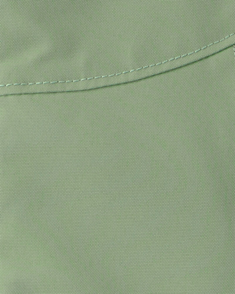 Toddler Girl Midweight  Fleece Lined Jade Jacket- Green, image 3 of 3 slides