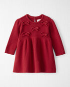 Baby Girl Organic Cotton Sweater Knit Dress, image 1 of 5 slides