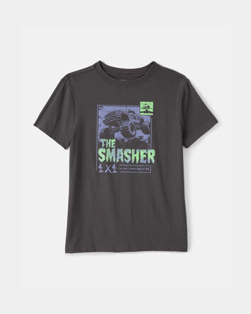 Boys Monster Truck Graphic Tee - Grey, 