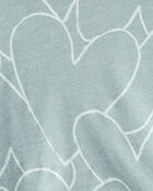 Baby Girl Heart Long-Sleeve Peplum  Top - Green, image 2 of 3 slides